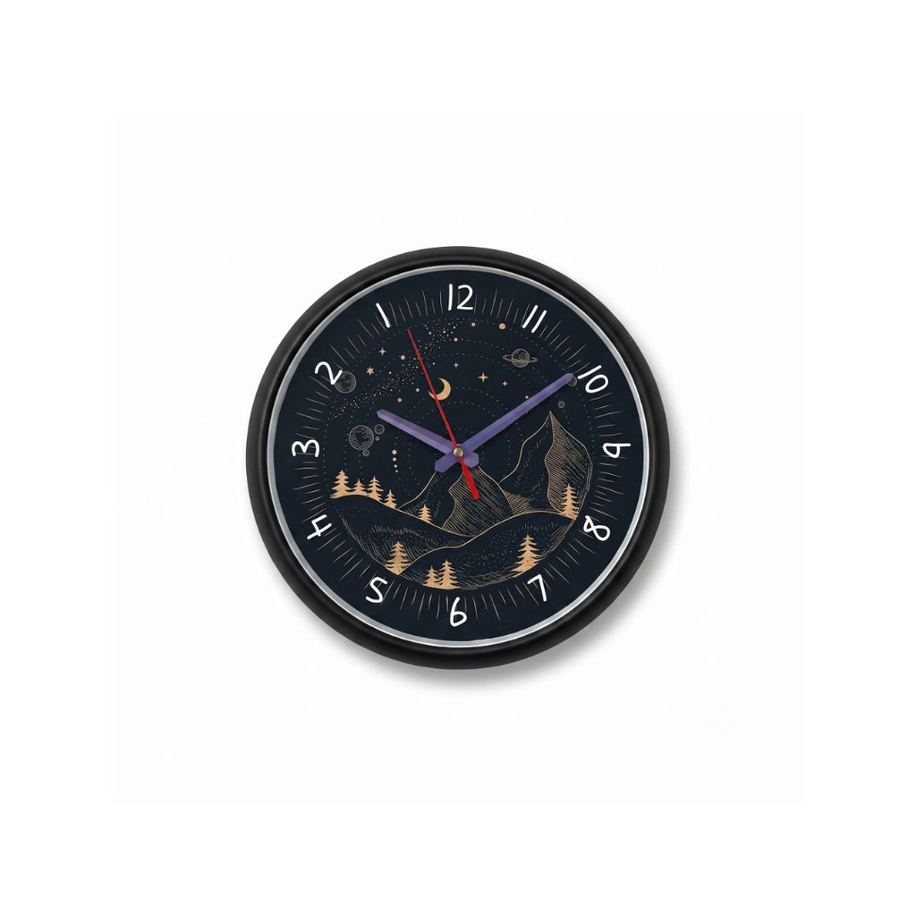 Cosmic Orbit reverse wall clock space inspired counter clockwise design by Umdah Crafts Pakistan