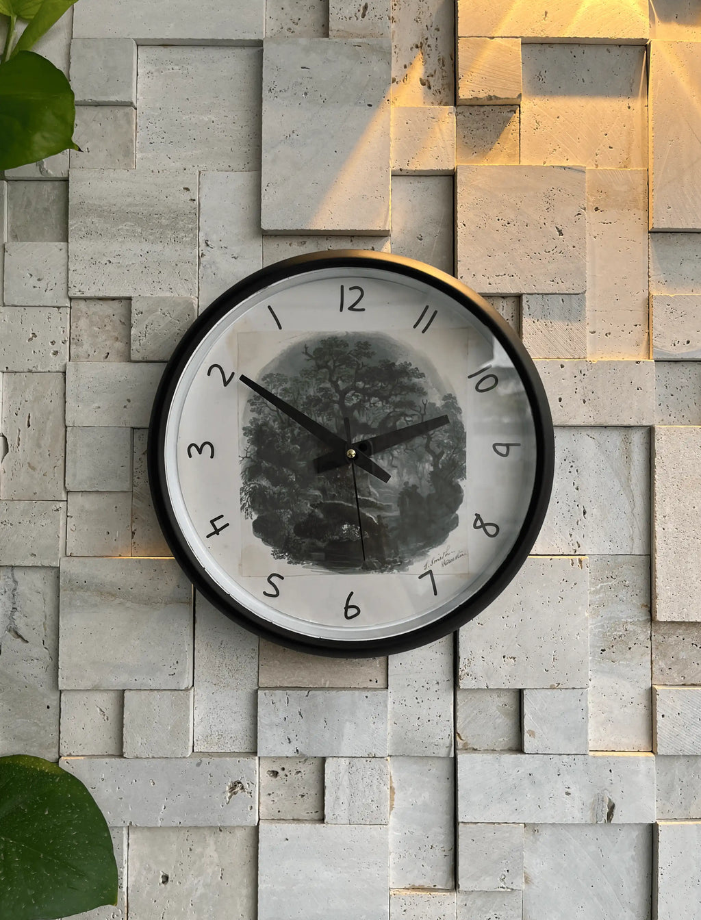 Enchanted Etching reverse wall clock mounted on wall home decor Pakistan