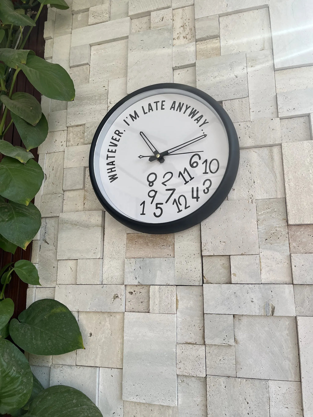 Whatever I'm Late Whimsical Reverse Wall Clock