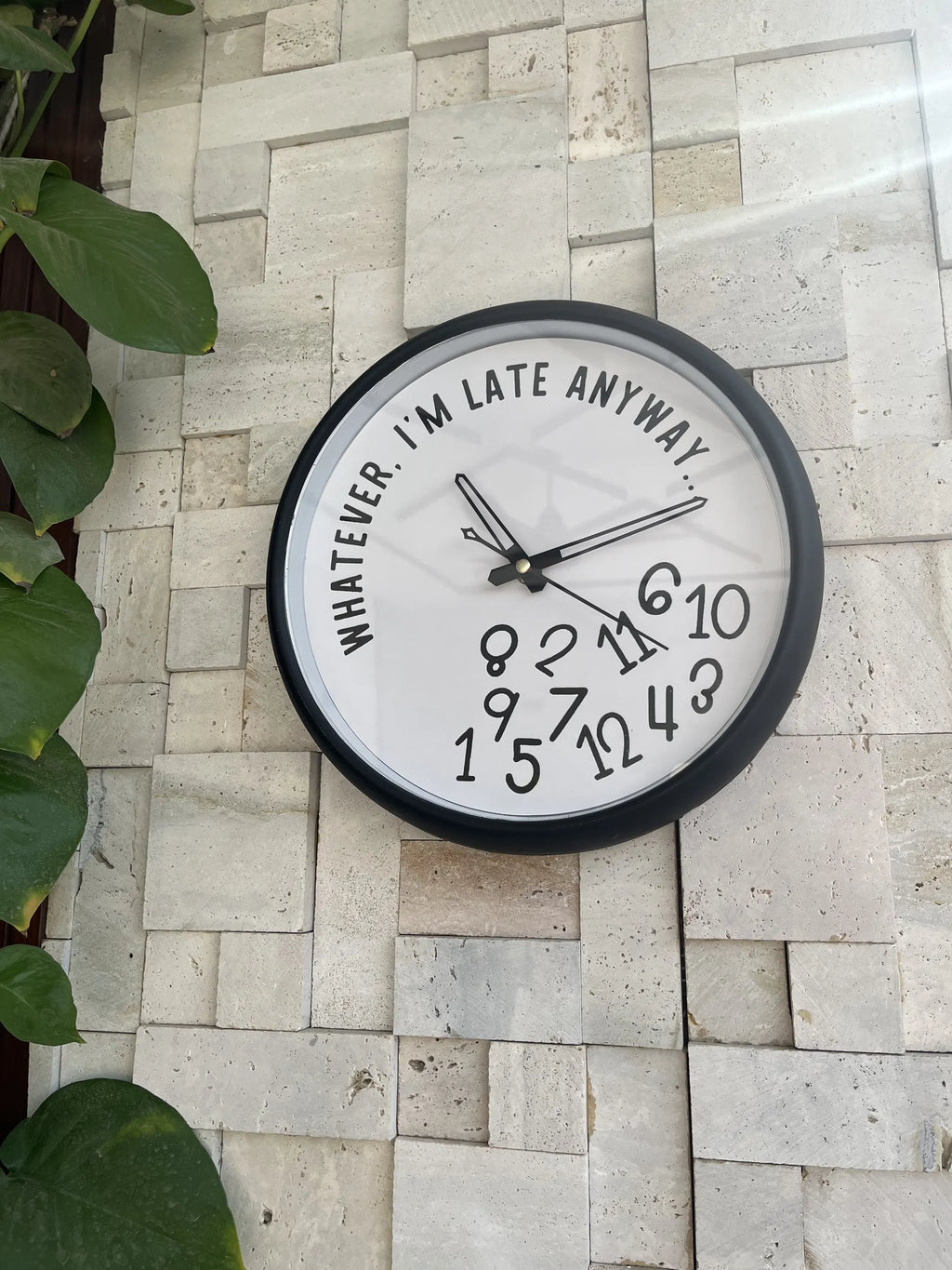Whatever I'm Late Whimsical Reverse Wall Clock