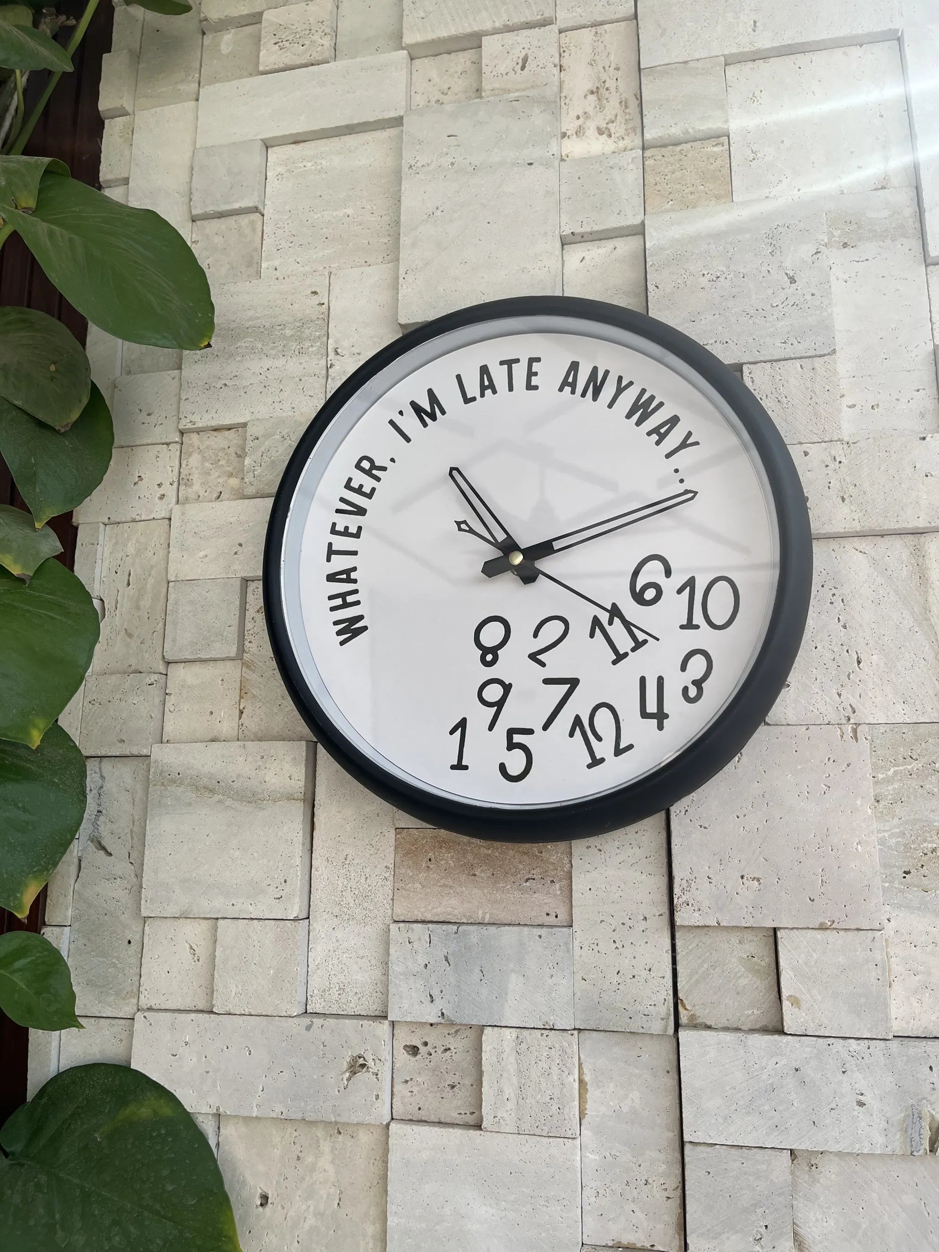 Whatever I'm Late Whimsical Reverse Wall Clock